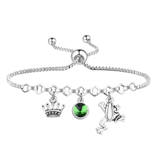 UJIMS Princess The Frog Inspired Gift Frog Princess Dangle Earrings Princess Fans Gift Frog Lover Gift Fandom Necklace (FrogPrincessBracelet)
