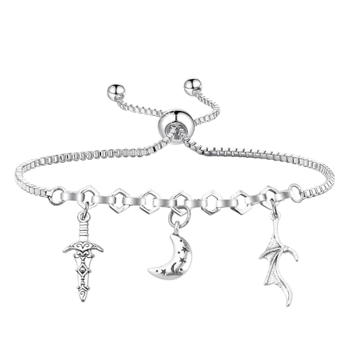 UJIMS A Court Of Thorns and Roses Inspired Charm Bracelet Cassian Fandom Gift SJMaass Reader Gift