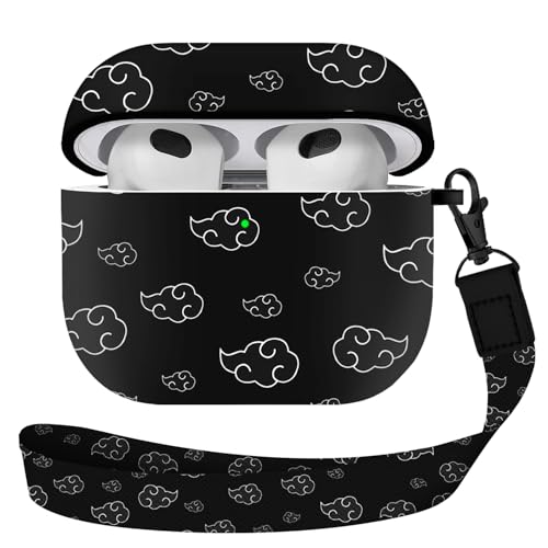 Maxjoy for Airpods 3rd Generation Case, Anime Cartoon Cute Design Series Apple Airpod 3 Case Cover for Airpods 3rd Generation 2021, Wireless AirPods 3 Cases for Men Women, Anime White Cloud Lanyard