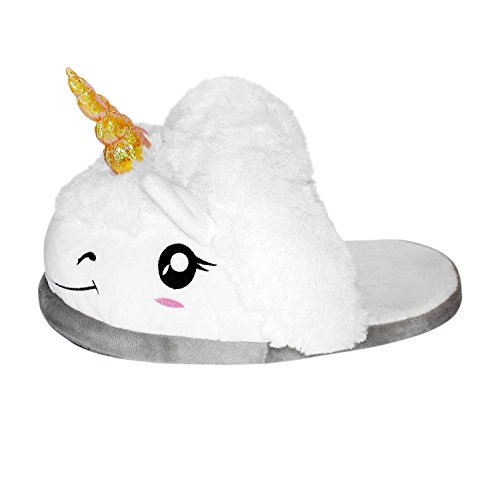 Thinkgeek Plush Unicorn Slippers, One Size, White