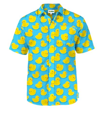 Tipsy Elves Men's Vacation Rubber Ducky Hawaiian Shirt Size X-Large