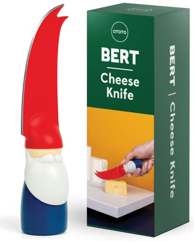 OTOTO Bert Cheese Knife, Gnome-Themed Multifunctional Knife for Cheese, Fruits, and Veggies, Cute Kitchen Accessories, BPA-Free Kitchen Gadget, Funny Gadgets, Gnomes Gifts for Women