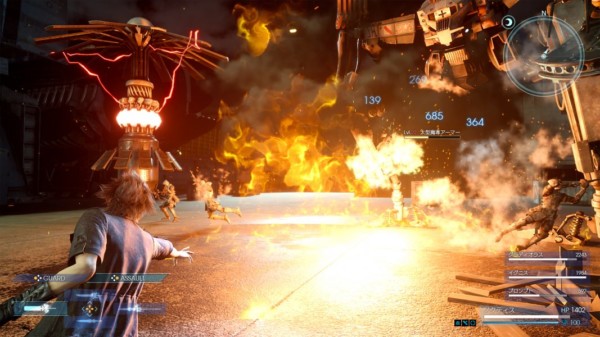 Final Fantasy XV mixes in battle modes. Noc's doing metal gear