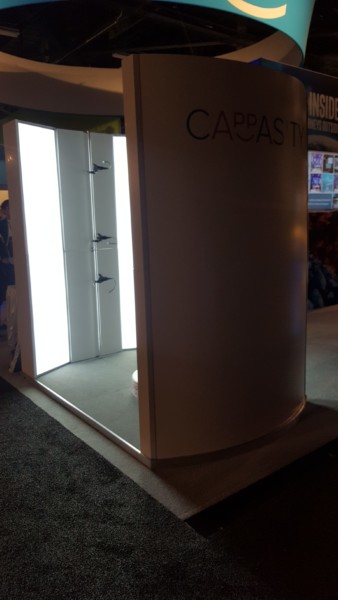 Cappsity showed off a turntable based, full size 3D scanner. Not filled with hugely expensive cameras either. Think of top scale web cam pricing. Amazing.