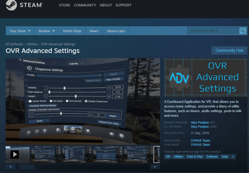 OVRAdvancedSettings - How to install PlaySpace Mover for SteamVR and use with Oculus Quest 2