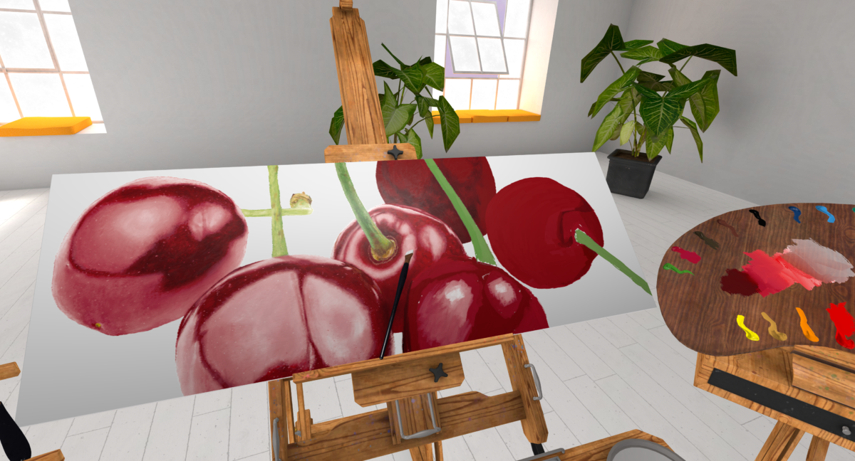 Left handed cherries 1 - Vermillion VR Review - Painting in VR