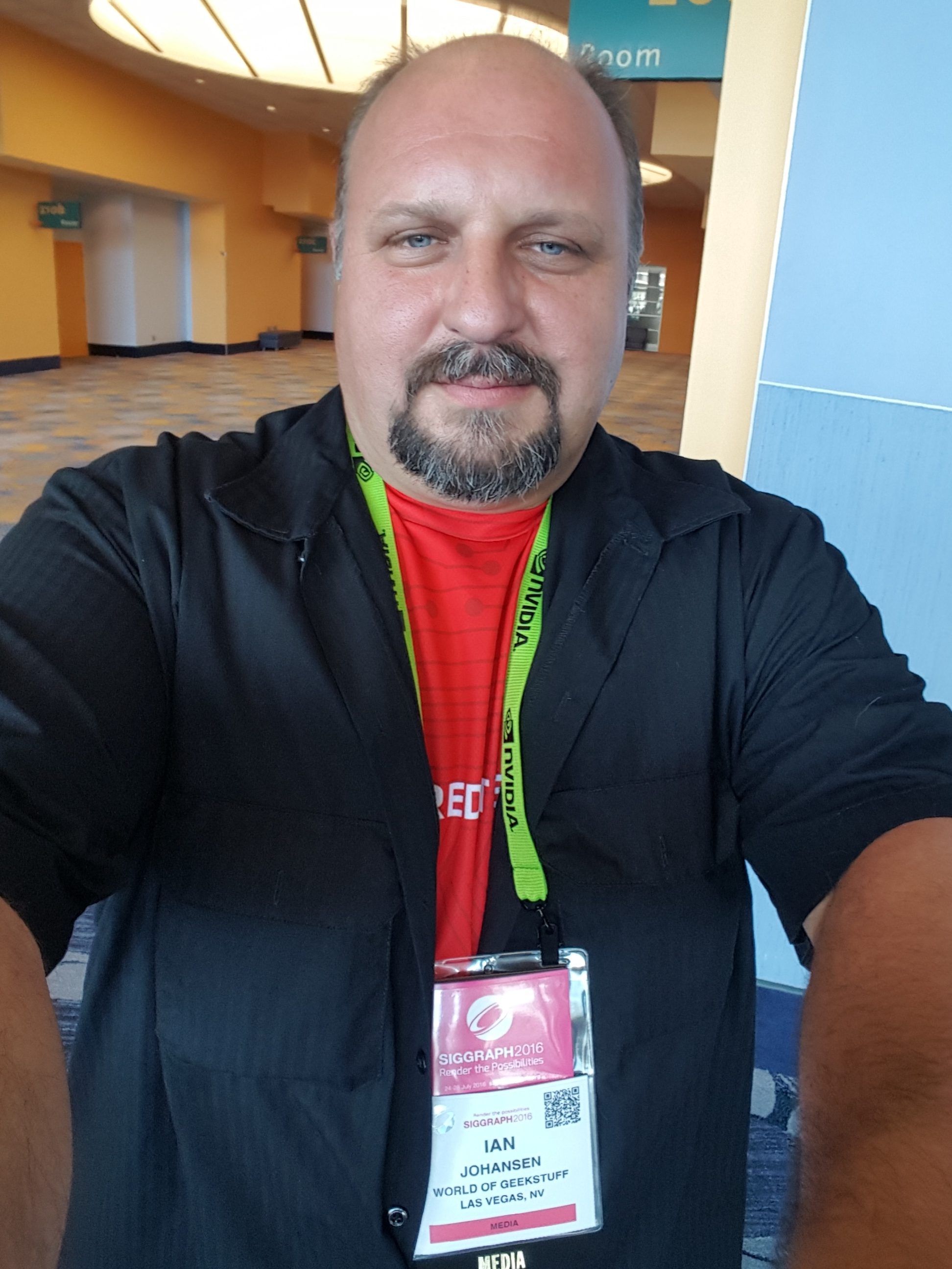 Decked out with my Siggraph pass and ready to hit the show floor!