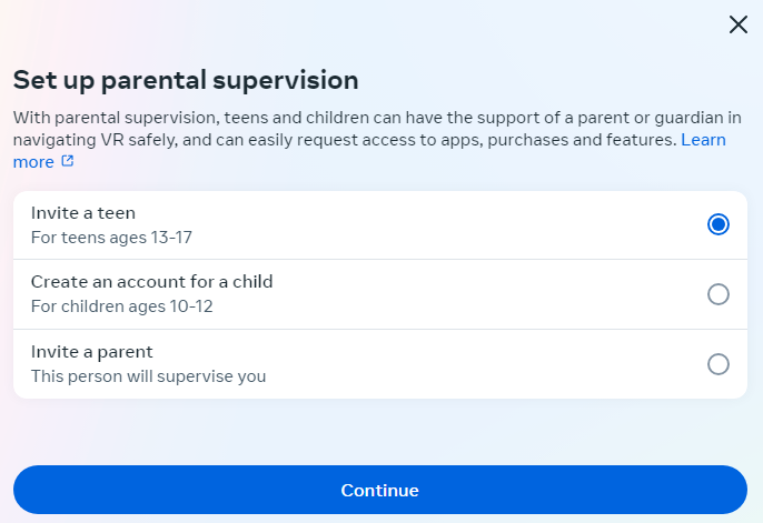 Meta Child Account Creation